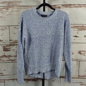 Banana Republic Marled Cutout-Back Pullover Sweater Blue Size Large